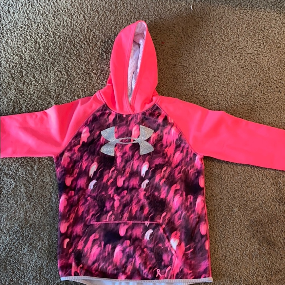 under armor neon pink sweatshirt